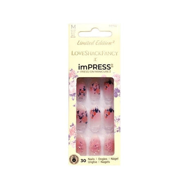 Kiss imPress x LoveShackFancy Limited Edition Press-On Manicure Medium Length Nails Kit - IM89X Citrus Candy (30 Press-On Nails) - DollarFanatic.com