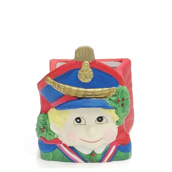 LaVie Porcelain Holiday Drummer Boy Votive Candle Holder w/Candle (2-Piece Set) Hand Painted - DollarFanatic.com