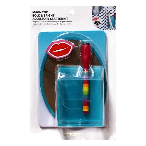 Locker Style Magnetic 5-Piece Accessory Organizer Starter Kit (Bold & Bright) - DollarFanatic.com