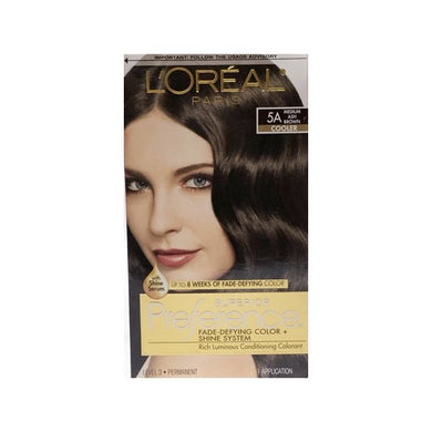 L'Oreal Superior Preference Fade-Defying Color + Shine System Hair Color Permanent (5A Medium Ash Brown) - DollarFanatic.com