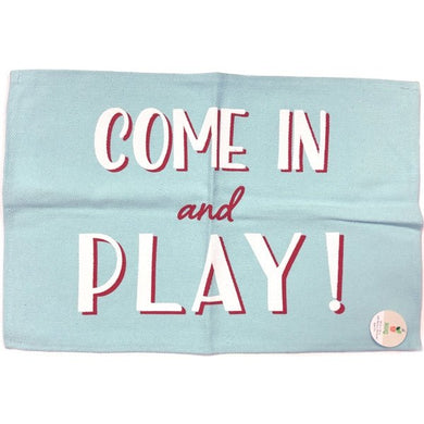 Lucky Star Come In & Play Small Canvas Rug - Aqua Blue (24