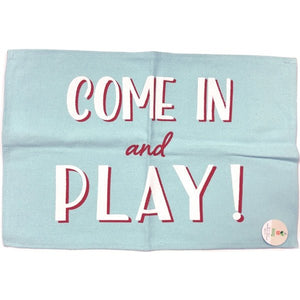 Lucky Star Come In & Play Small Canvas Rug - Aqua Blue (24" x 16") - DollarFanatic.com