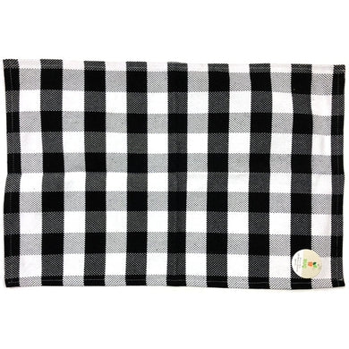 Lucky Star Gingham Checker Small Canvas Rug - Black/White (24