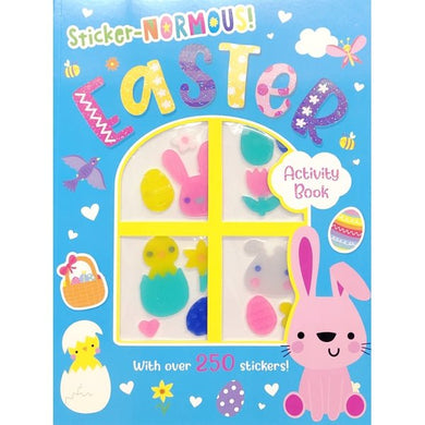 Make Believe Sticker-Normous Easter Activity Book - Game puzzles, Activities, Stickers, Gel cling stickers (30 Pages) Super-sized Book, For ages 4+ - DollarFanatic.com