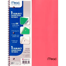 Mead 1-Subject College Ruled 8.5" x 11" Plastic Cover Spiral Notebook (90 Sheets) Colors Vary - DollarFanatic.com