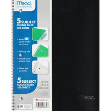 Mead 5-Subject College Ruled 8.5" x 11" Plastic Cover Spiral Notebook (180 Sheets) Colors Vary - DollarFanatic.com