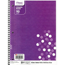 Mead College Ruled 7.5" x 10.5" Spiral Notebook (90 Sheets) Colors Vary - DollarFanatic.com
