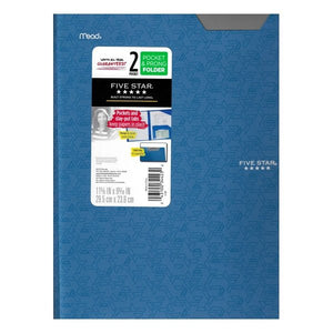 Mead Five Star 2-Pocket Prong Plastic Portfolio Folder with Label Area & Small Pocket (Select Color) - DollarFanatic.com