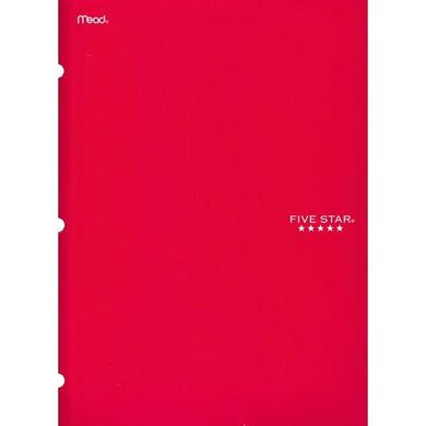 Mead Five Star 4-Pocket Portfolio Folder - Bright Red (12.5
