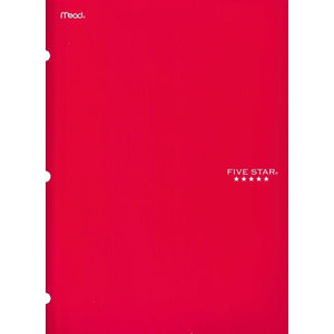 Mead Five Star 4-Pocket Portfolio Folder - Bright Red (12.5" x 9.5") Durable Cardstock - DollarFanatic.com