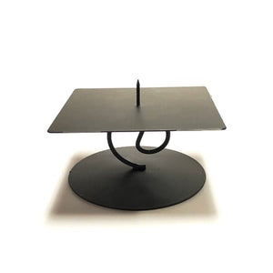 Metal Swirl Spike Candle Holder (3.5" x 3.5" x 1.75") - DollarFanatic.com