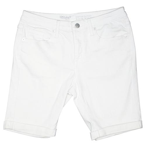 Mossimo White Stretch Denim Jean Shorts Size 00 (Bermuda Mid-Rise) - DollarFanatic.com