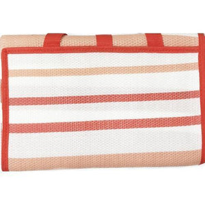 Multi-Striped Foldable Beach Mat with Handle Straps (Beach/Picnic Party Fun) - DollarFanatic.com