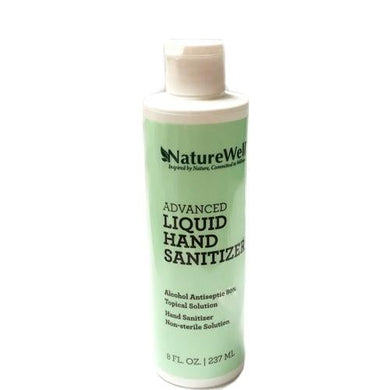 NatureWell Advanced Liquid Antiseptic Hand Sanitizer (8 fl. oz.) Alcohol Antiseptic 80% Topical Solution - DollarFanatic.com
