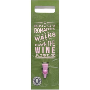 Nod Bottle Gift Bag with Silicone Bottle Stopper - Pink Olive (13.9" x 4.5" x 3.5") - DollarFanatic.com