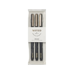 Noted by Post-it Black Felt-Tip Pen Set (3-Piece Set) - DollarFanatic.com