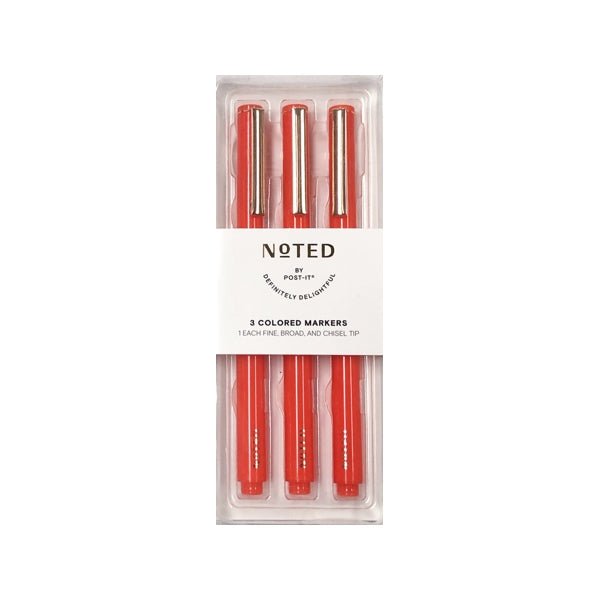 Noted by Post-it Permanent Markers - Orange (3 Pack) Includes 1 of Each Fine Point, Chisel Tip and Broad Tip - DollarFanatic.com