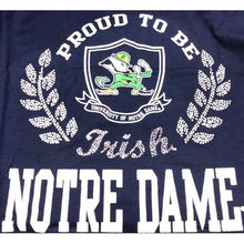 Notre Dame Proud To Be Irish Cropped Top T-Shirt - Navy Blue (Select Size) - DollarFanatic.com