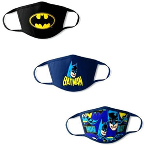 Novelty Black & Blue Kids Fabric Face Masks with Ear Loops & Filter Pocket (3 Pack) - DollarFanatic.com