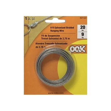 Ook Galvanized Braided Hanging Wire 20 lbs. - 50122 (9 ft.) - DollarFanatic.com