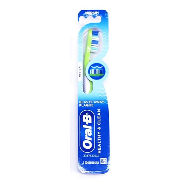 Oral-B Healthy Clean Toothbrush - Medium (1 Count) Select Color - DollarFanatic.com