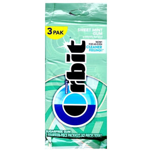 Orbit Sugar Free Gum - Sweet Mint (3 Pack) 14 Sticks per Pack - DollarFanatic.com