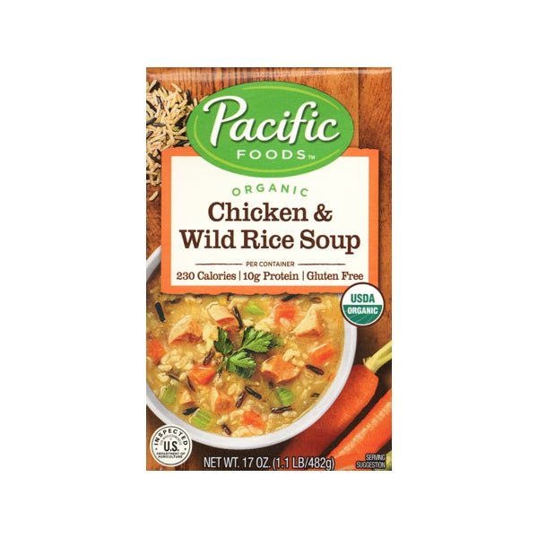 Pacific Foods Organic Chicken and Wild Rice Soup Carton (Net wt. 17 oz.) - DollarFanatic.com