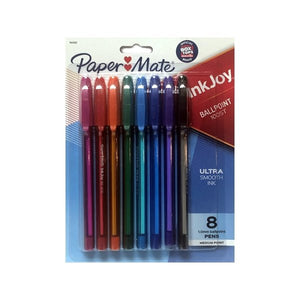 Paper Mate InkJoy 100ST Medium Point Ballpoint Pens - Vivid Colors (8 Pack) Ultra Smooth Ink - DollarFanatic.com