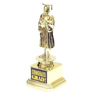 Paper Riot Congrats Grad Graduation Trophy - Gold (8.25" x 3.37" x 3.37") - DollarFanatic.com