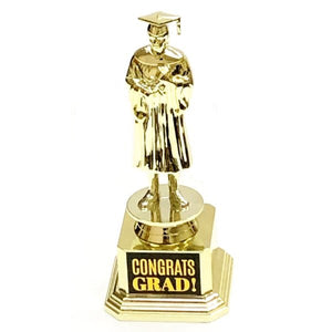 Paper Riot Congrats Grad Graduation Trophy - Gold (8.25" x 3.37" x 3.37") - DollarFanatic.com