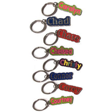 Personalized Name Enamel Metal Keychain - Name Starting with "C" (2.25" x .75") Select Name - DollarFanatic.com