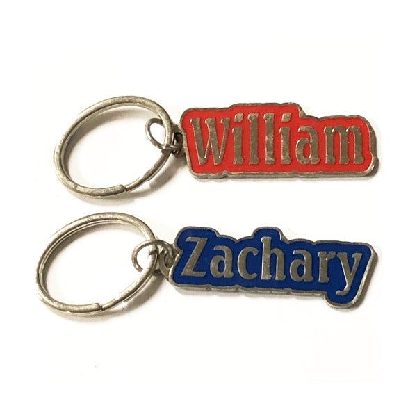 Personalized Name Enamel Metal Keychain - Name Starting with 