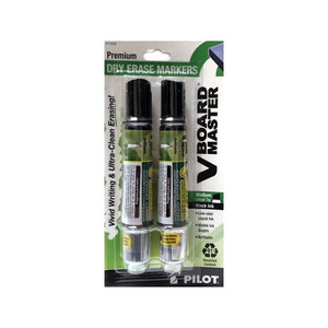 Pilot V Board Master Premium Refillable Dry Erase Markers - Black (2 Pack) - DollarFanatic.com