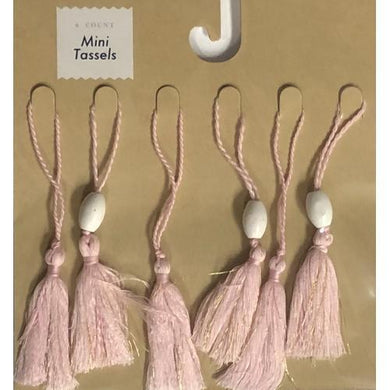 Pink with Gold Highlights Mini Tassels (6 Count) - DollarFanatic.com