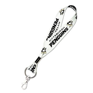 Pittsburgh Penguins Key Strap Lanyard - Black/White (1" x 10") - DollarFanatic.com