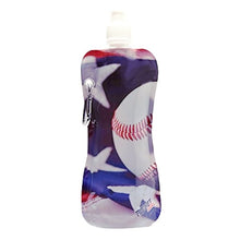 Pocket Bottles Water Bottle with Carabiner Clip & Cleaning Brush - Baseball (16.9 fl. oz.) Foldable, Reusable, BPA Free - DollarFanatic.com