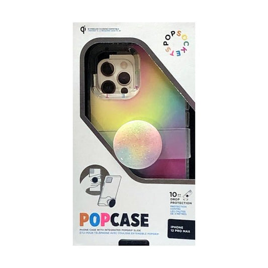 PopSocket iPhone 12 Pro Max PopCase Protective Phone Case with Integrated PopGrip Slide - Abstract Rainbow (Fits iPhone 12 Pro Max) - DollarFanatic.com