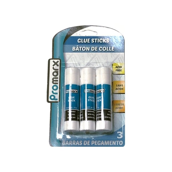 Promarx Washable White Glue Sticks (3 Pack) - DollarFanatic.com