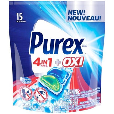 Purex 4-in-1 + Oxi Laundry Detergent Pacs (15 Pack) - DollarFanatic.com