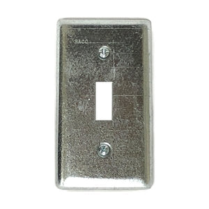 RACO 4" X 2" One Device Toggle Switch Cover Plate - Galvanized Steel Silver (865) - DollarFanatic.com