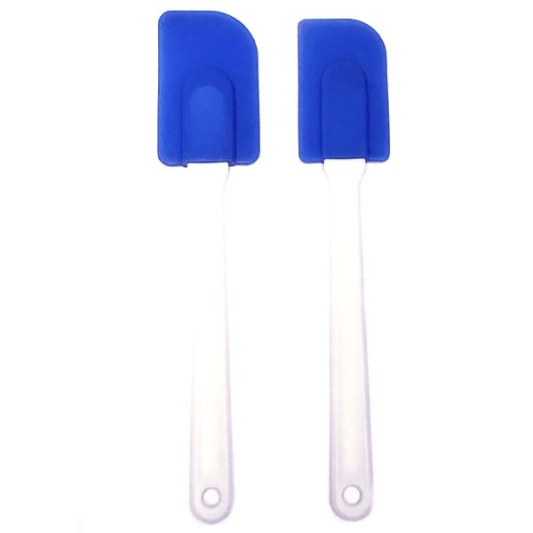 Reader's Digest 2-Piece Spatula Set for Mixing, Scraping, Spreading (Blue/White)