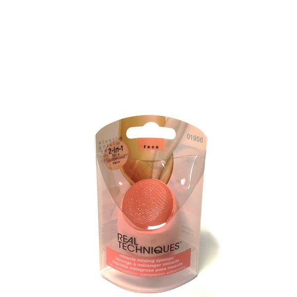 Real Techniques 2-in-1 Miracle Mixing Sponge for Foundation + Complexion Enhancers (01956) Silicone Surface Texture to Mimic Finger - DollarFanatic.com