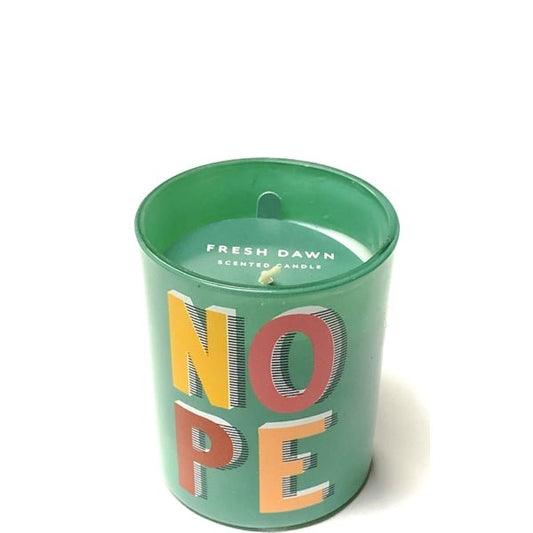 Room Essentials Fresh Dawn Scented Candle Glass Jar - Nope (Net wt. 5 oz.) Smells like Fresh blossoms, Earthy vetiver & Pink pepper - Dollar Fanatic
