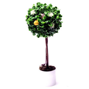 Seasonal Specialties Artificial Boxwood-Like Topiary Tree Decorative Plant (13") - DollarFanatic.com