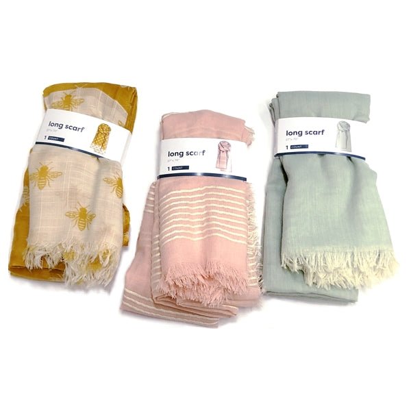 Shanghai Long Fashion Scarf - Select Neutral Color (27" x 70") - DollarFanatic.com