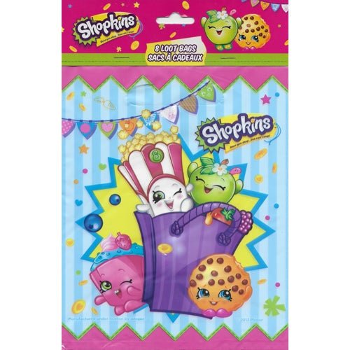 Shopkins Party Favor Treat/Loot Bags (8 Pack) - DollarFanatic.com