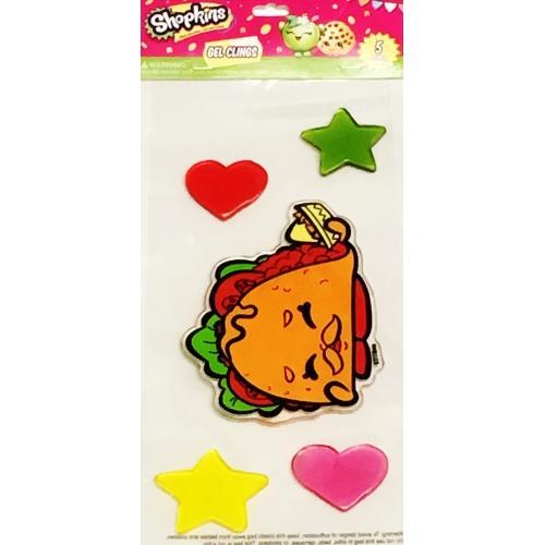 Shopkins Taco Terrie 5-piece Gel Clings Set - DollarFanatic.com