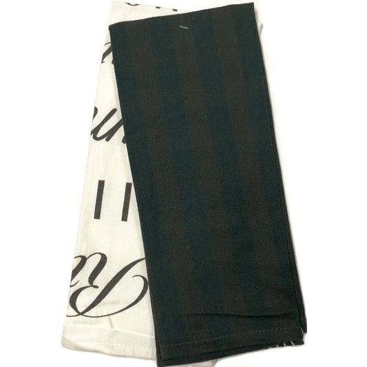 Ski Cabin Rules... Cotton Kitchen Dish Towels - 15" x 25" (2 Count) Print/Plaid Color Design - DollarFanatic.com