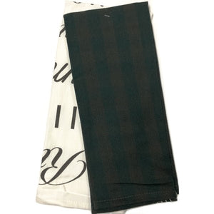 Ski Cabin Rules... Cotton Kitchen Dish Towels - 15" x 25" (2 Count) Print/Plaid Color Design - DollarFanatic.com