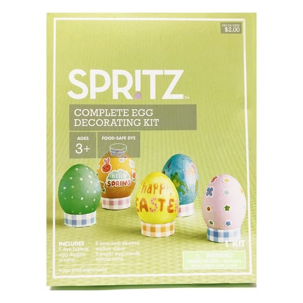 Spritz Complete Egg Decorating Kit (18-Piece Kit) Includes Stickers and Food-Safe Dye Tablets - DollarFanatic.com